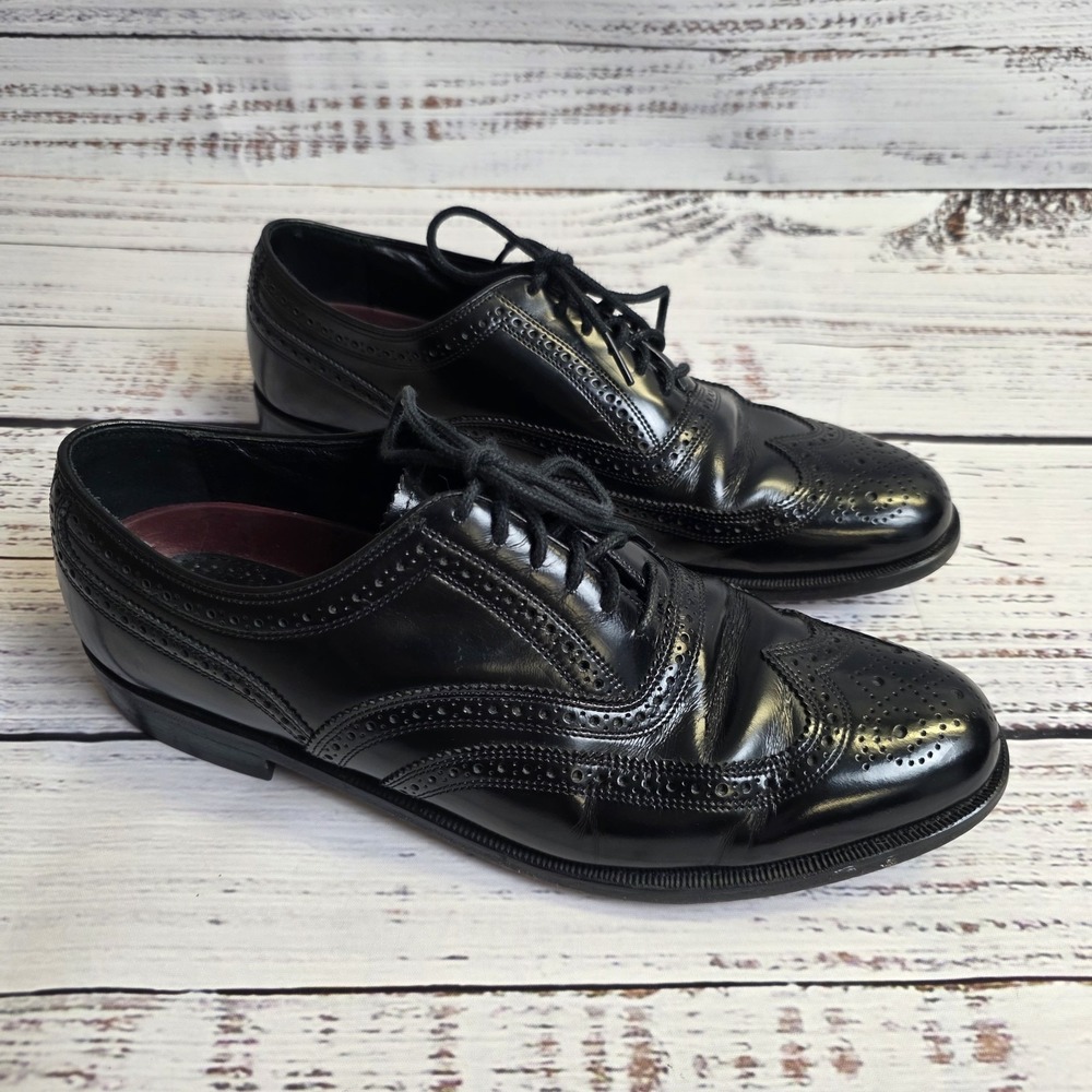 Florsheim Shoes Men's Black Leather Brogue Oxford Wingtip 20381‎ Size 9 1/2 D